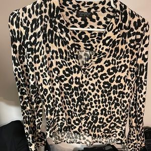 Topshop cheetah print blouse.